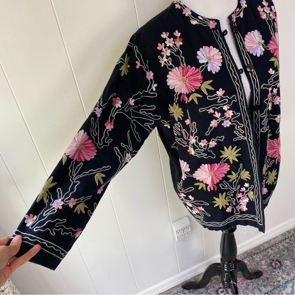 VTG Bedford Fair Embroidered Jacket Sz 1X W Floral Dark Romantic Y2K Fairy Boho - Picture 5 of 16
